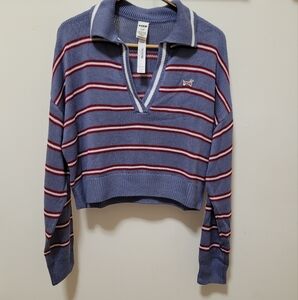 New VS PINK Cambridge Knit Polo Sweater